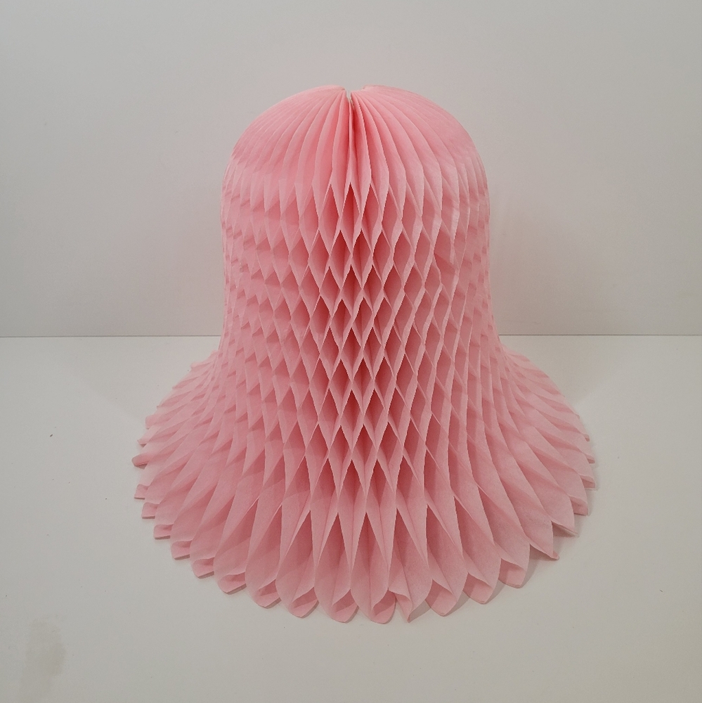 Vtg Beistle Pink Honeycomb 12" Tissue Paper Bell Decoration